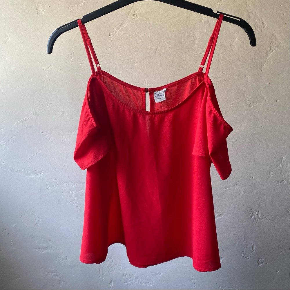 Red Cold Shoulder Blouse